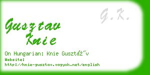 gusztav knie business card